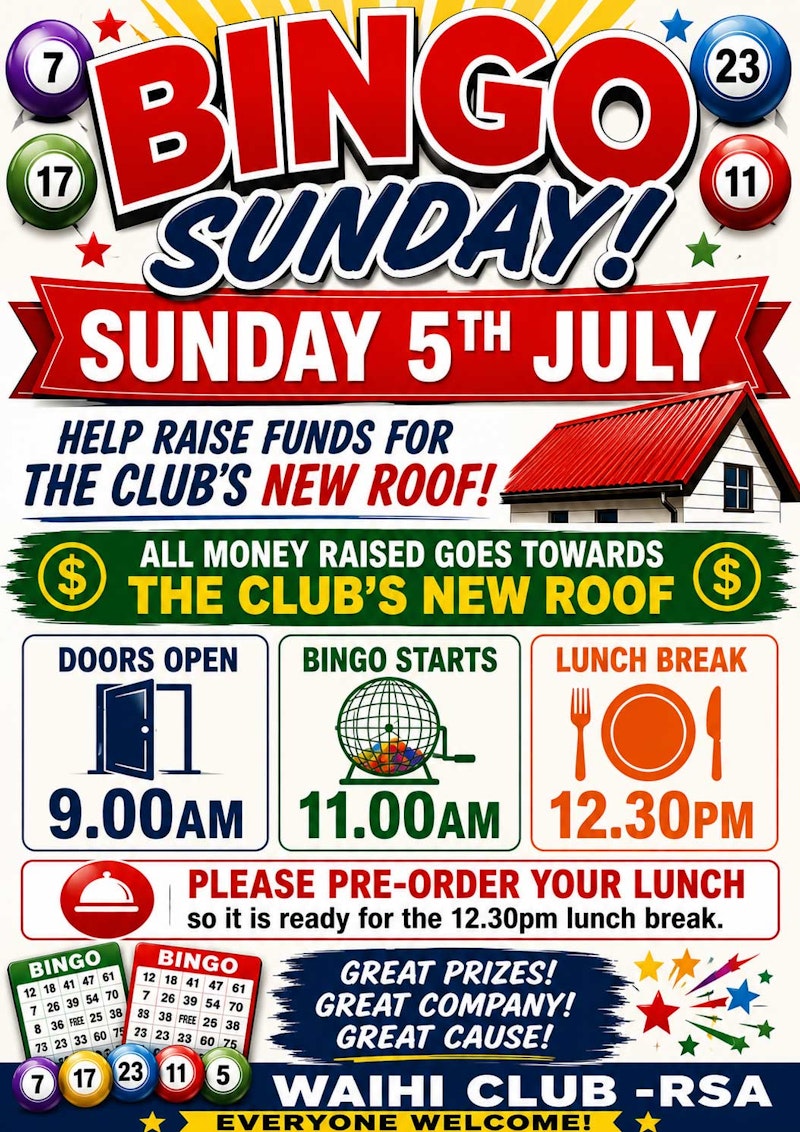 Bingo - Sunday, 5th July